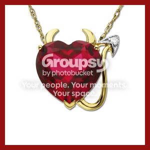 Ruby Heart Devil Pendant