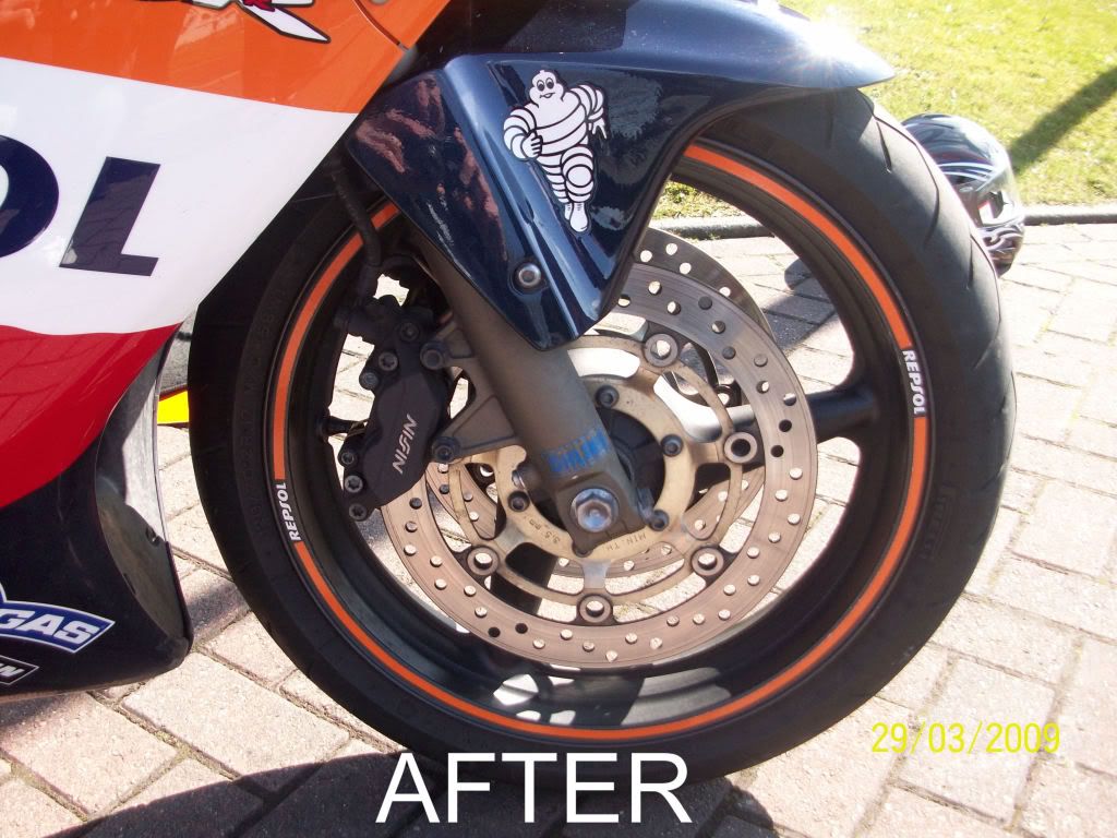 just done mates repsol with rim tape and logo | Honda CBR 600RR Forum